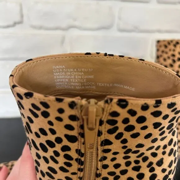 Just Fab Ivan'a Animal Print Heeled Pointed Toe Bootie Women's‎ 6.5 - Picture 7 of 8